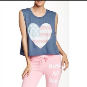 Wildfox Heart Tank with American Flag